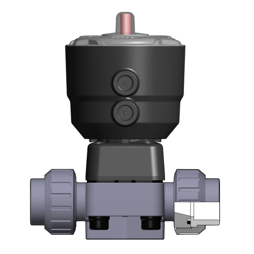 PVDF 2/2-Wege-Membranventil DK/CP, Verschraubung mit Schweißmuffe, DA, EPDM, Typ 382