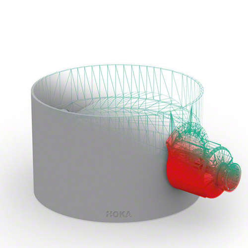 PVDF Drosselklappe mit Drehknopf rot und Muffe stufenlos verstellbar, mit Arretierung