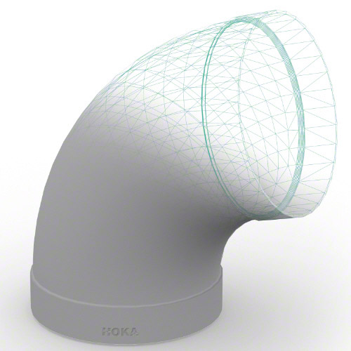 PVDF Rohrbogen mit Muffen 75°